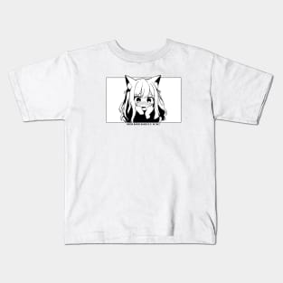 Anime Manga Neko Cat Girl Aesthetic Kawaii Japanese Otaku White Kids T-Shirt